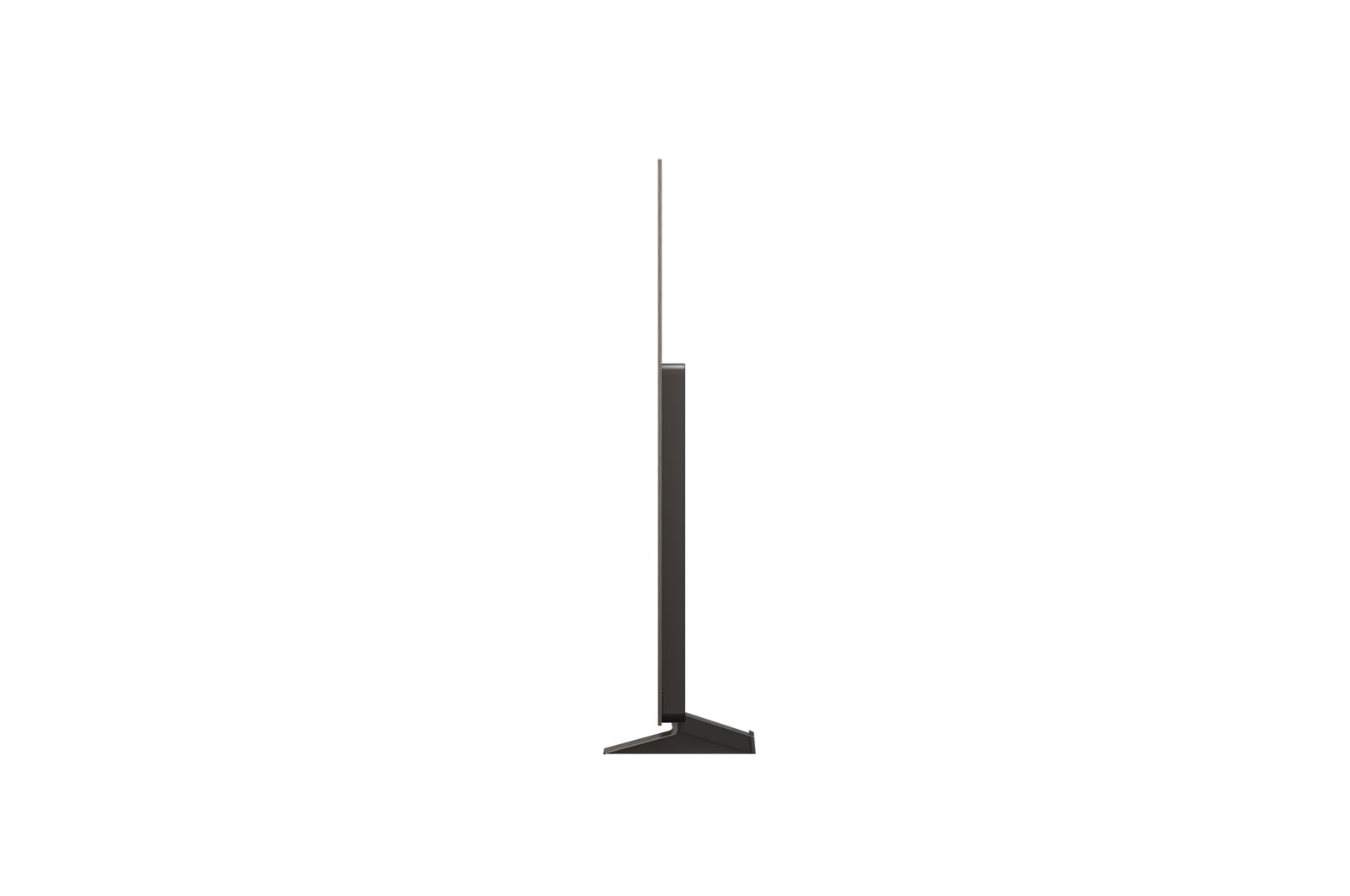 Vista lateral da Smart TV LG OLED evo AI C5E 4K.