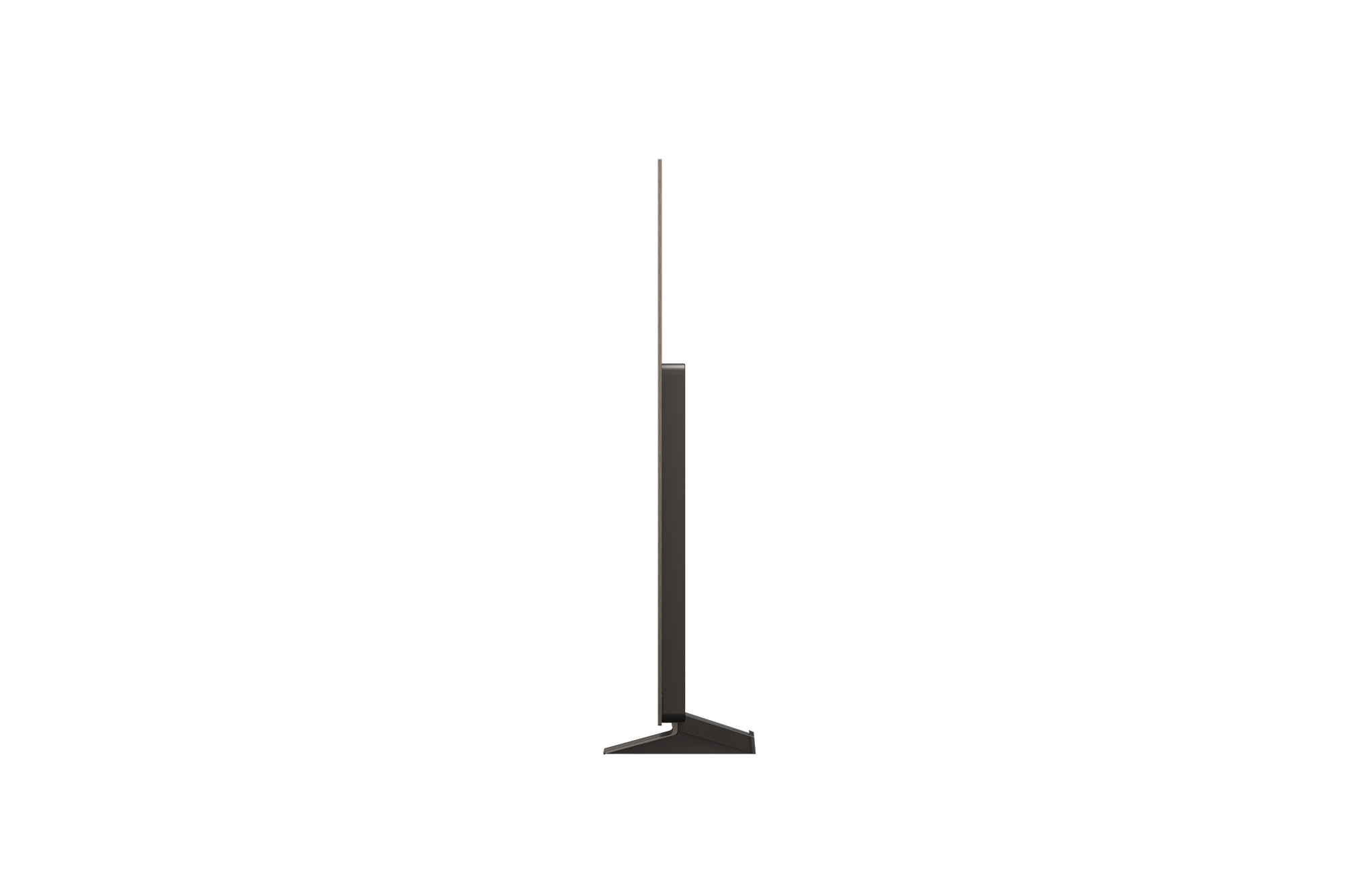 Vista lateral da Smart TV LG OLED evo AI C5E 4K.