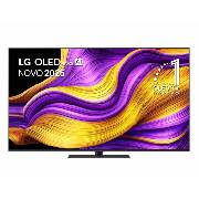 Vista frontal da Smart TV LG OLED evo AI G5 4K. O emblema “OLED número 1 do mundo há 12 anos” e o logótipo LG OLED evo AI 2025 estão no ecrã.