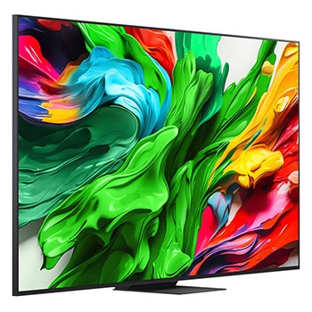 Vista lateral esquerda do televisor LG QNED evo QNED85 