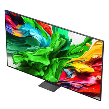 Flor holográfica 3D em muitos tons e matizes diferentes sobre um fundo preto. A definição e o detalhe da flor mostram a capacidade do MiniLED da QNED para produzir imagens com cores, brilho e contraste excecionais. O título fala sobre como o MiniLED melhora a nitidez e proporciona um contraste excecional.