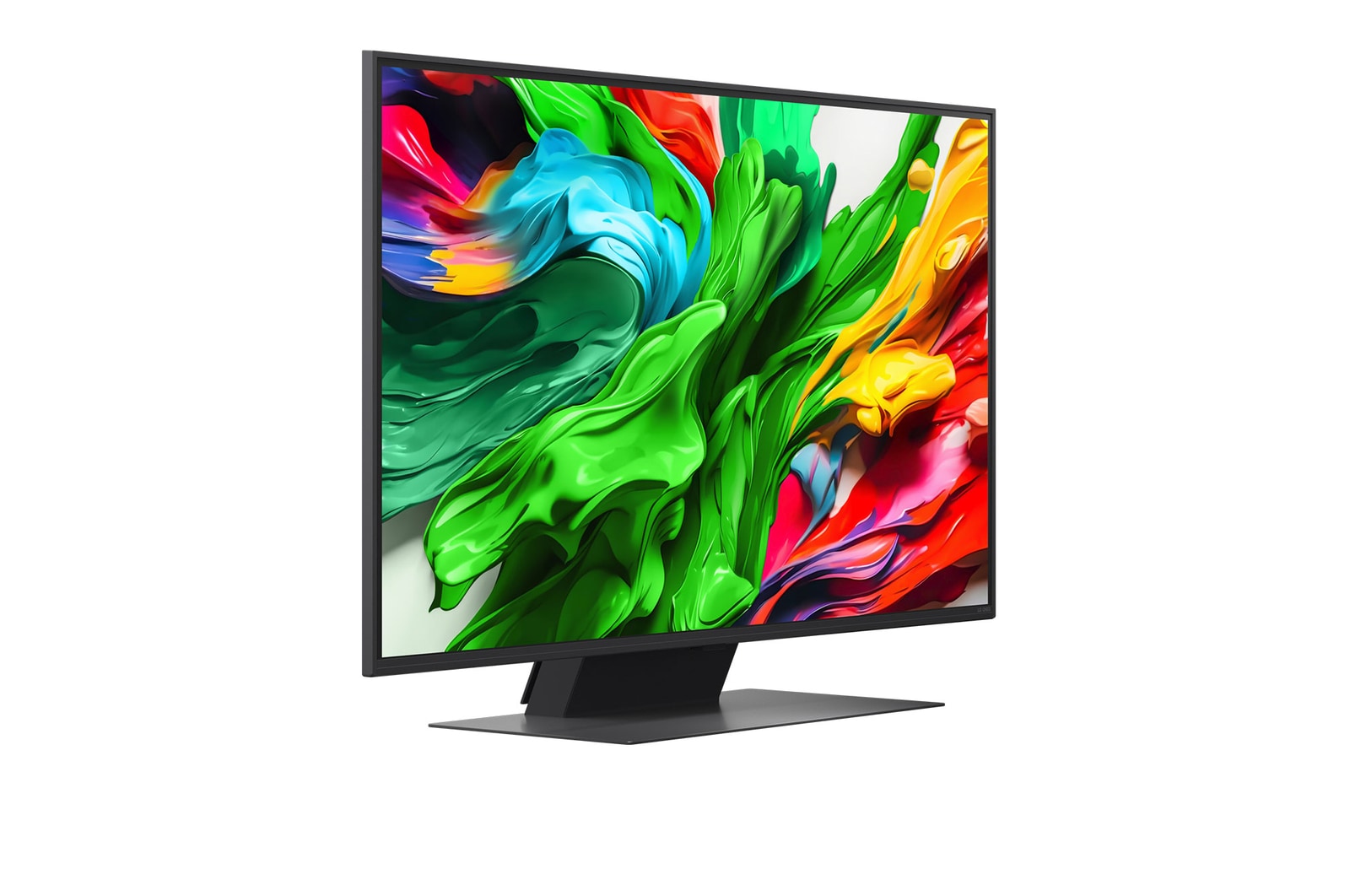 Vista lateral esquerda do televisor LG QNED evo QNED85 