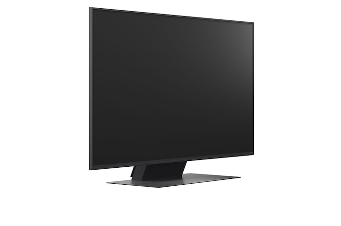 O LG AI Magic Remote em frente a um ecrã da LG TV. No ecrã é apresentada uma saudação personalizada da LG AI com palavras-chave personalizadas baseadas na pesquisa do utilizador e no histórico de visualizações. Junto ao telecomando encontra-se um ícone e uma etiqueta que indicam que a funcionalidade AI Concierge é facilmente acessível premindo brevemente o botão de AI. 