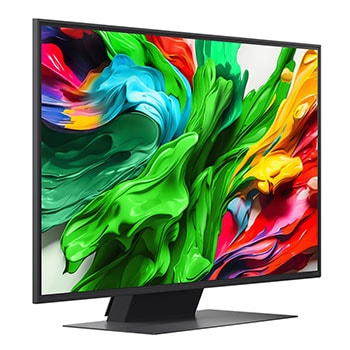 Vista lateral esquerda do televisor LG QNED evo QNED85 