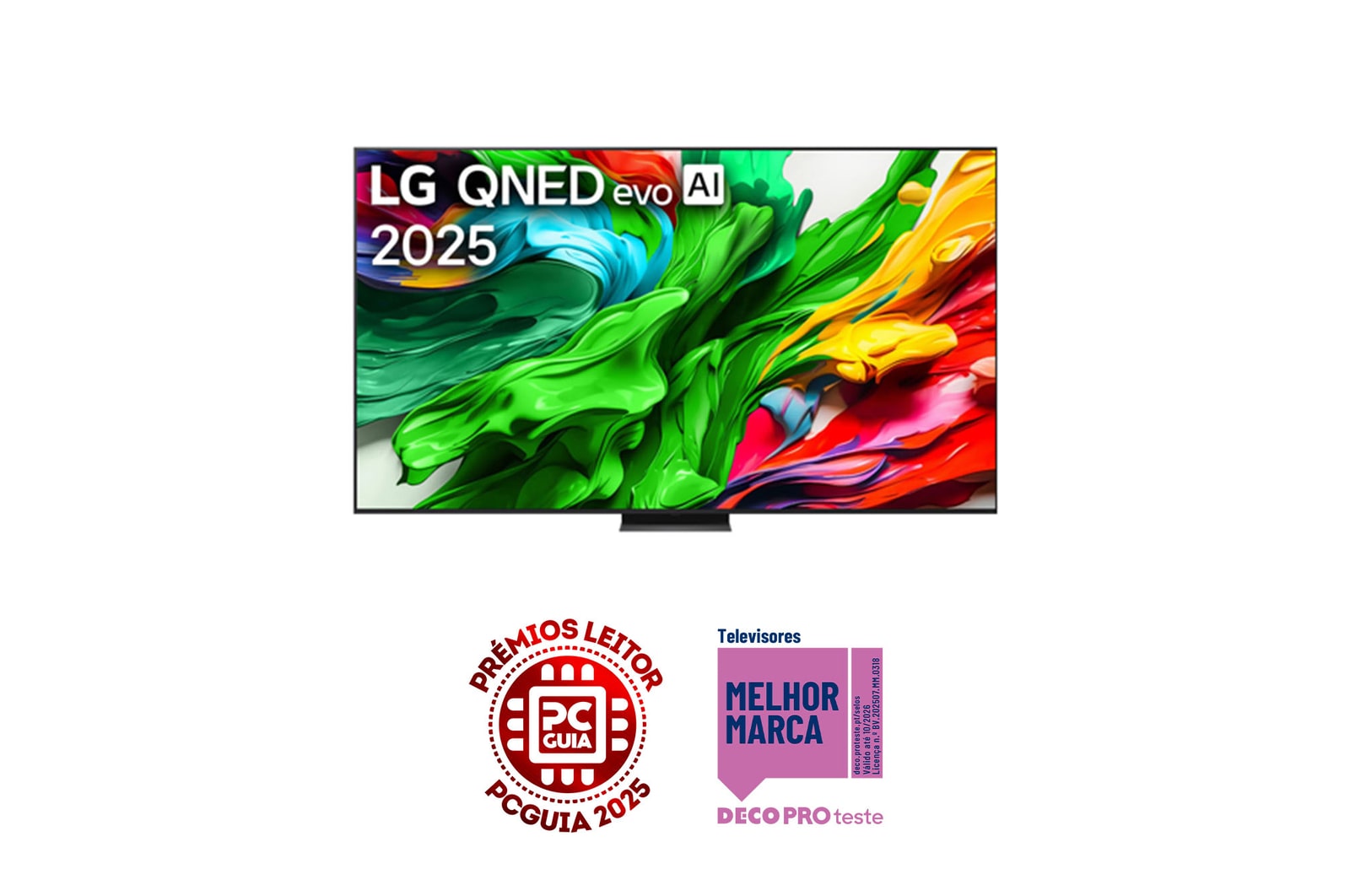 Vista frontal de Smart TV LG QNED evo AI QNED85 4k 2025 de 100" polegadas 100QNED86A6