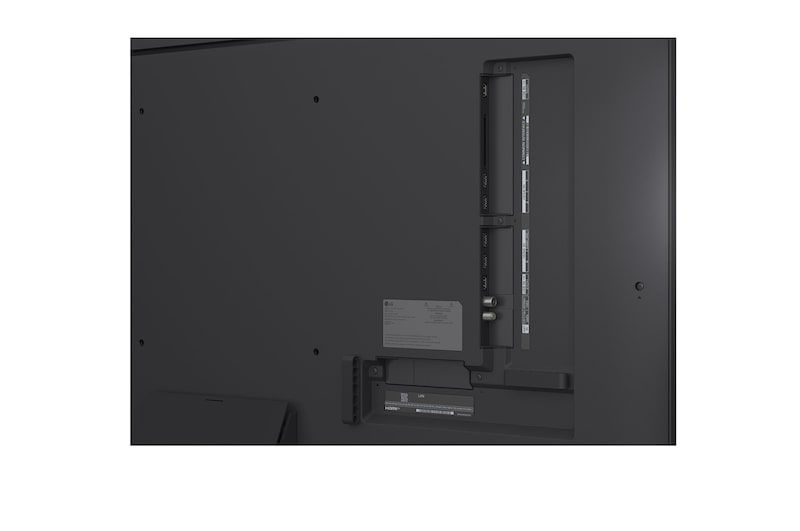 Uma família sentada num sofá virada para uma LG QNED TV montada na parede por cima de uma LG Soundbar com uma menina a apontar para um ecrã onde vemos dois golfinhos. O título fala de como cada ação é mais emocionante num ecrã gigante.