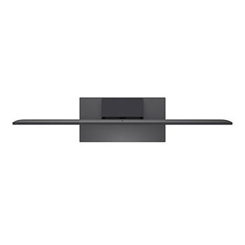 O LG AI Magic Remote em frente a um ecrã da LG TV. No ecrã é apresentada uma saudação personalizada da LG AI com palavras-chave personalizadas baseadas na pesquisa do utilizador e no histórico de visualizações. Junto ao telecomando encontra-se um ícone e uma etiqueta que indicam que a funcionalidade AI Concierge é facilmente acessível premindo brevemente o botão de AI. 