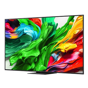 Salpicos de tinta explodem de cima para baixo em diversas cores. Certificação Intertrek para um volume de cores a 100 % para DCI-P3. O título fala da nova e única tecnologia de ampla gama de cores da LG que lhe permite ver cores vívidas no seu ecrã.