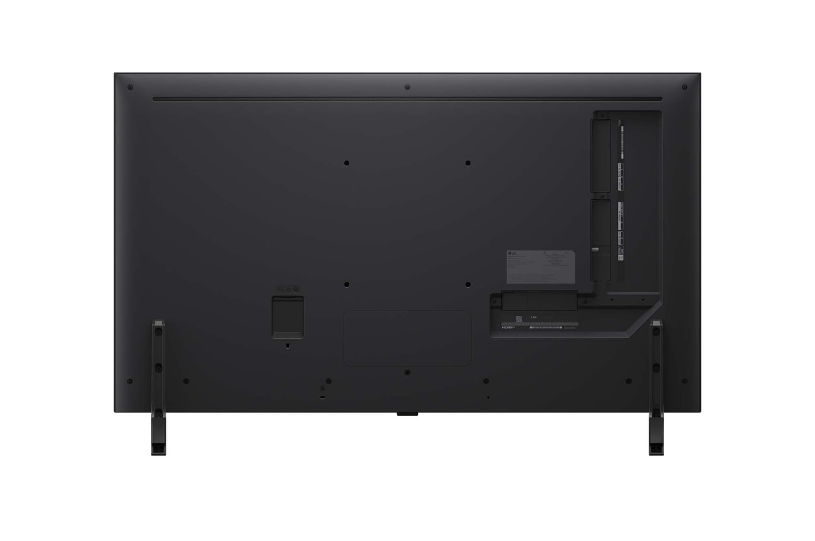 Vista traseira do televisor LG QNED80