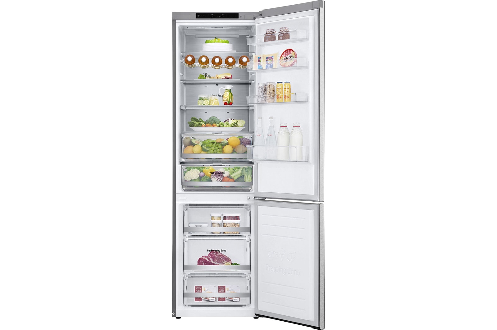 LG Frigorífico Combinado LG inox 381l com Classe Energética A-20%, DoorCooling+™ e Wi-Fi, GBB92MBB3P