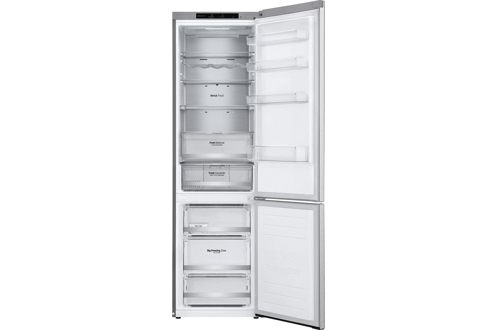 LG Frigorífico Combinado LG inox 381l com Classe Energética A-20%, DoorCooling+™ e Wi-Fi, GBB92MBB3P