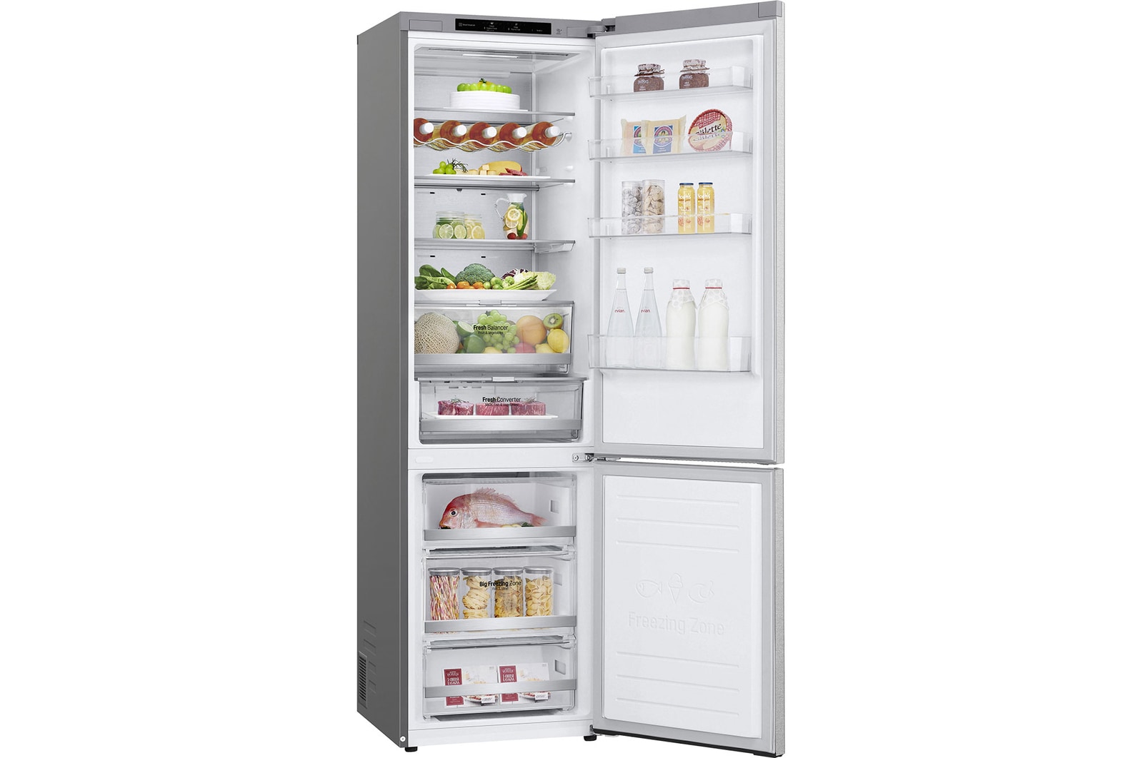 LG Frigorífico Combinado LG inox 381l com Classe Energética A-20%, DoorCooling+™ e Wi-Fi, GBB92MBB3P