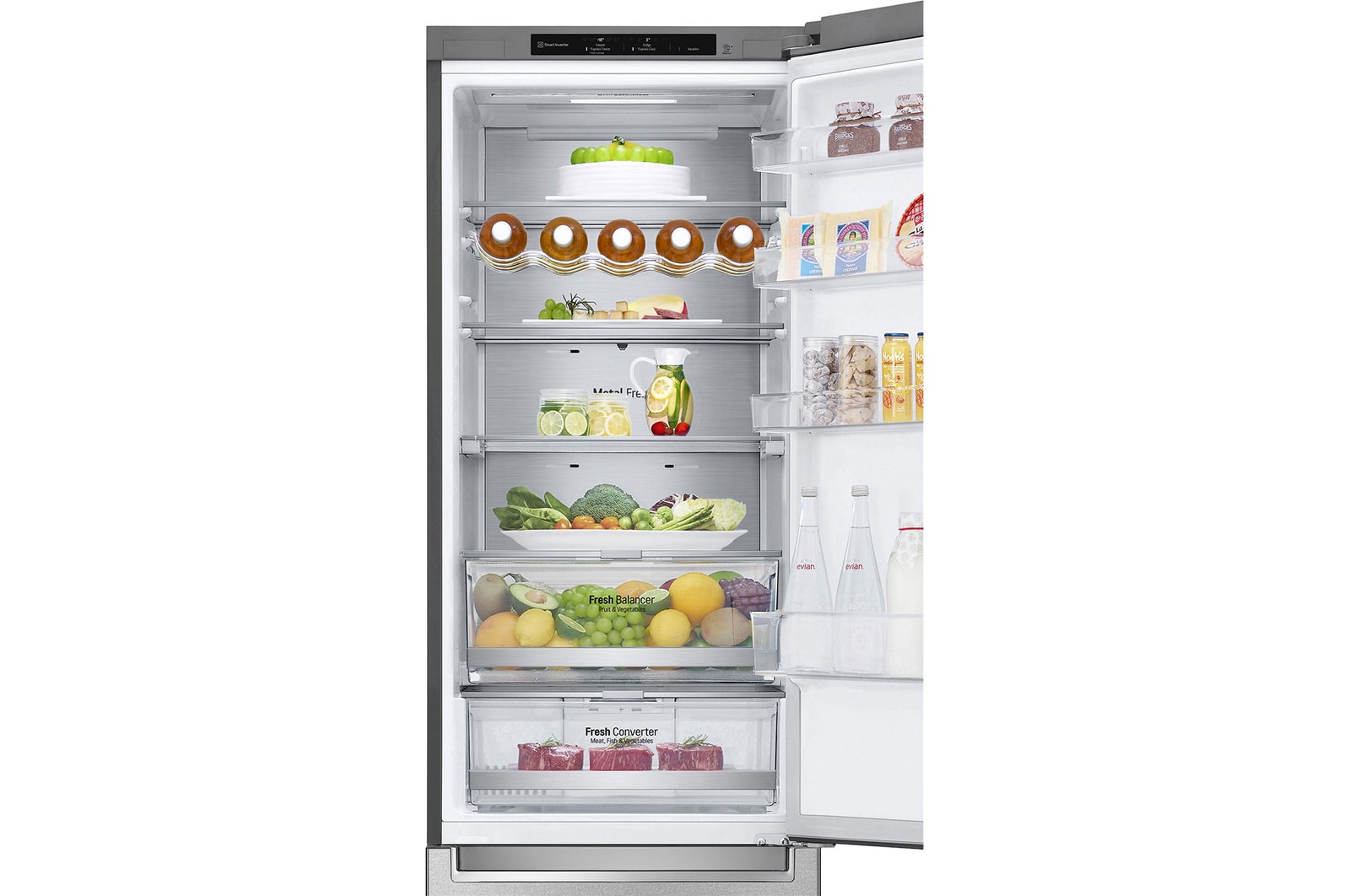 LG Frigorífico Combinado LG inox 381l com Classe Energética A-20%, DoorCooling+™ e Wi-Fi, GBB92MBB3P