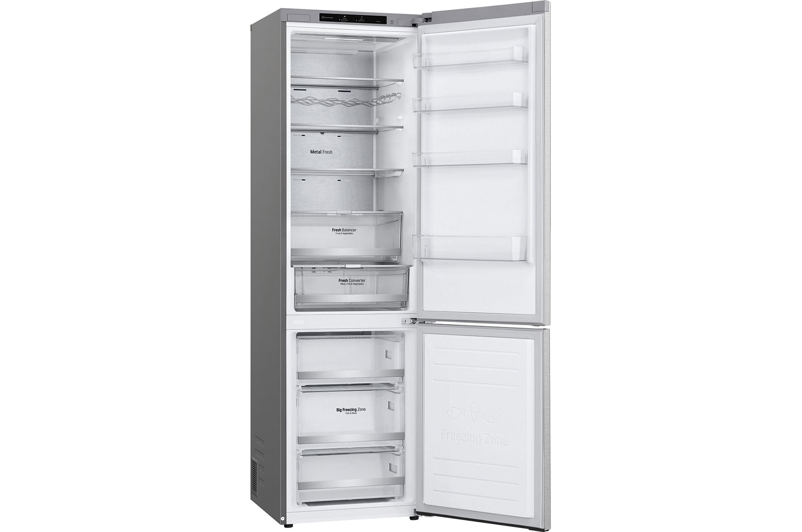 LG Frigorífico Combinado LG inox 381l com Classe Energética A-20%, DoorCooling+™ e Wi-Fi, GBB92MBB3P