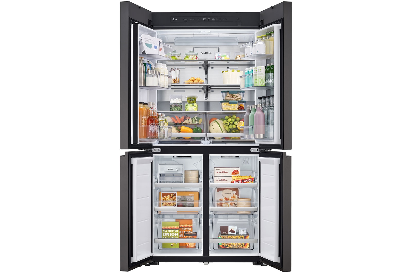 LG Frigorífico Americano de 4 portas MoodUP™ | 617L | InstaView™, GMV960NNME