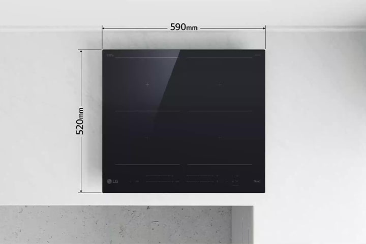 Imagem que mostra a dimensão da placa de indução.