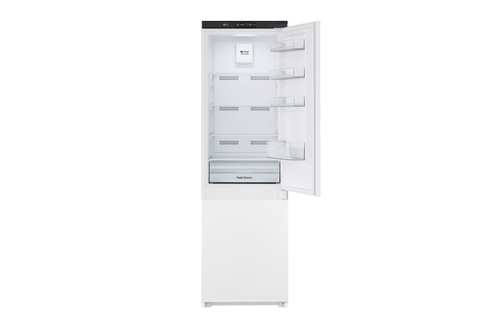 Vista geral do interior do Frigorífico Combinado de Encastre Branco com 233l, No Frost Total e Gaveta Para Vegetais Frescos