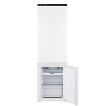 Vista geral do interior do Frigorífico Combinado de Encastre Branco com 233l, No Frost Total e Gaveta Para Vegetais Frescos