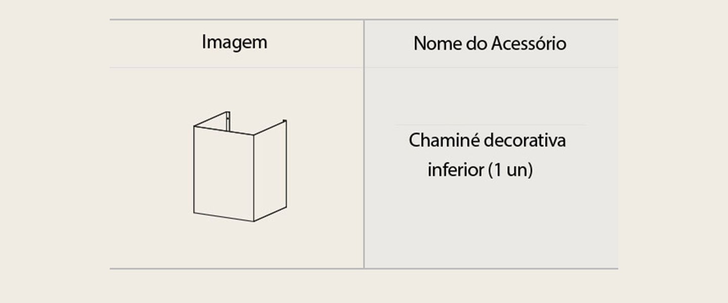 Imagem de um acessório do exaustor: Chaminé decorativa inferior (1 un)