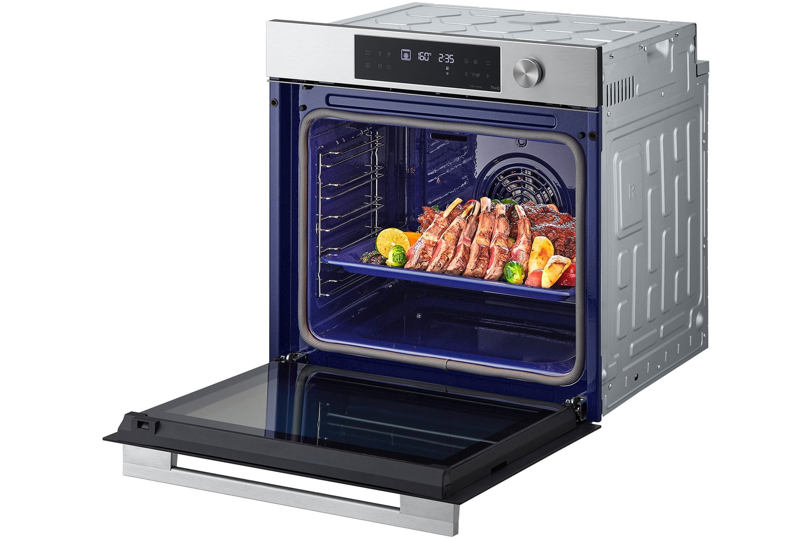 left side view open door food