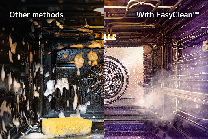 Vídeo do interior do forno a ser limpo facilmente com a função EasyClean