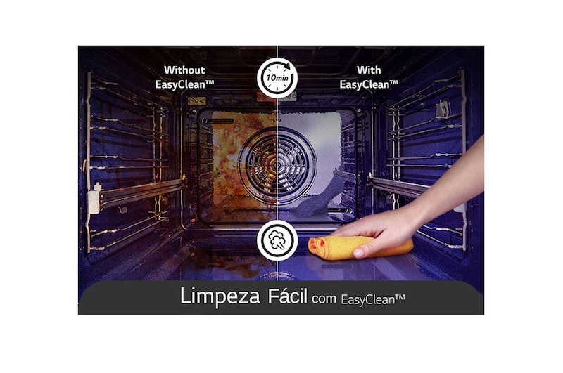 EasyClean_On the left is the inside of the messy product, and on the right is the oven cleaned through the EasyClean function.