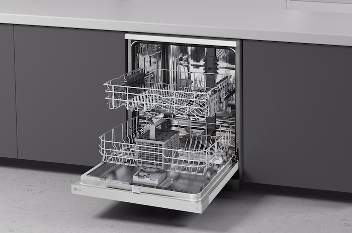 LG Máquina de lavar loiça | Prateado | Eficiência Energética D | Motor Direct Drive Inverter™ | QuadWash™ | EasyRack™, DF142FV