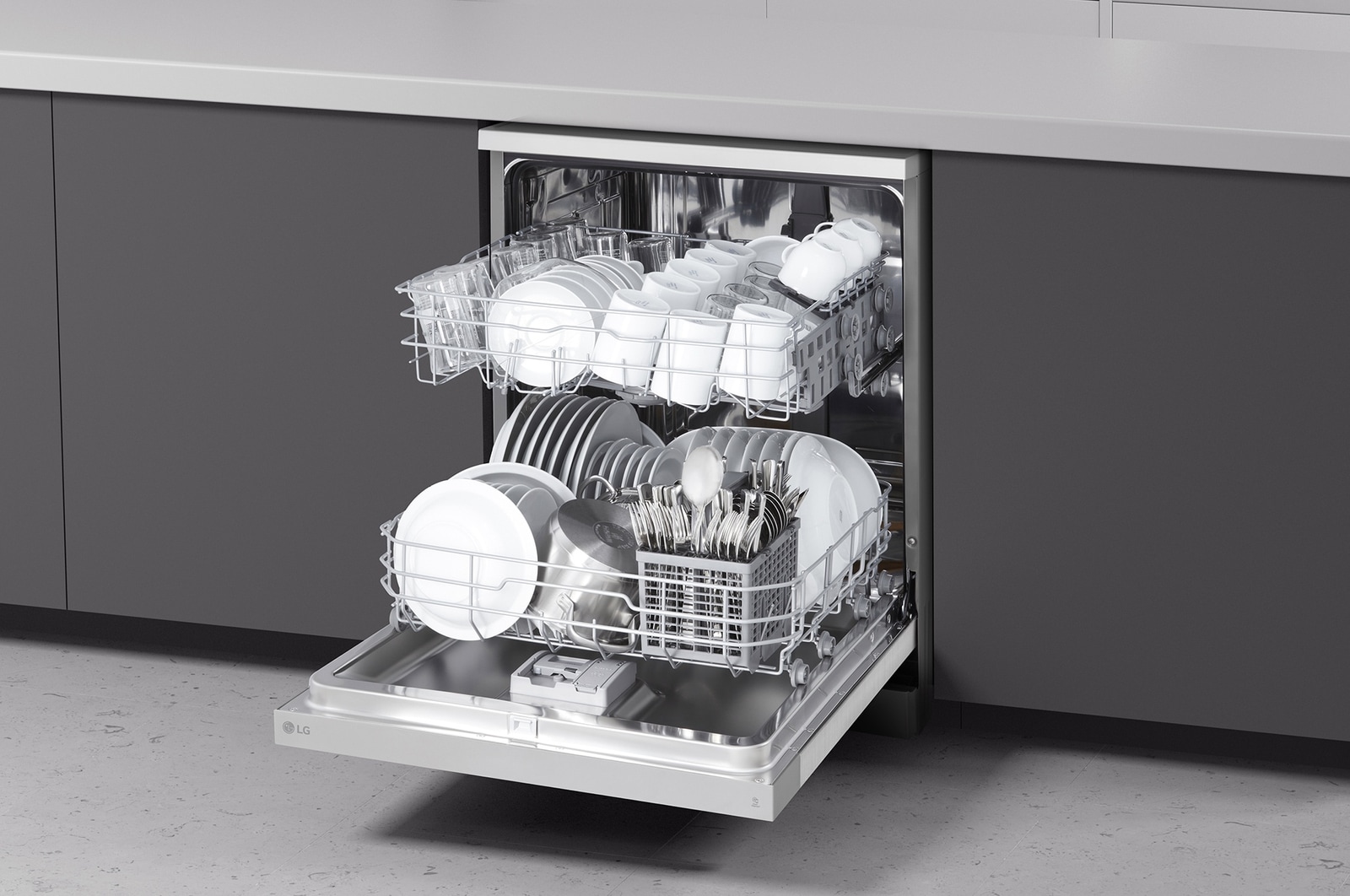 LG Máquina de Loiça LG | Motor Direct Drive Inverter | QuadWash™ | EasyRack™ | LG ThinQ™, DF142FV