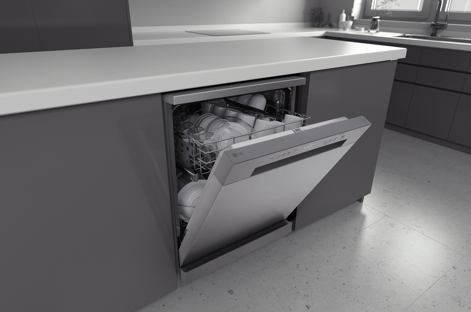 LG Máquina de Loiça LG | Motor Direct Drive Inverter | QuadWash™ | EasyRack™ | LG ThinQ™, DF142FV