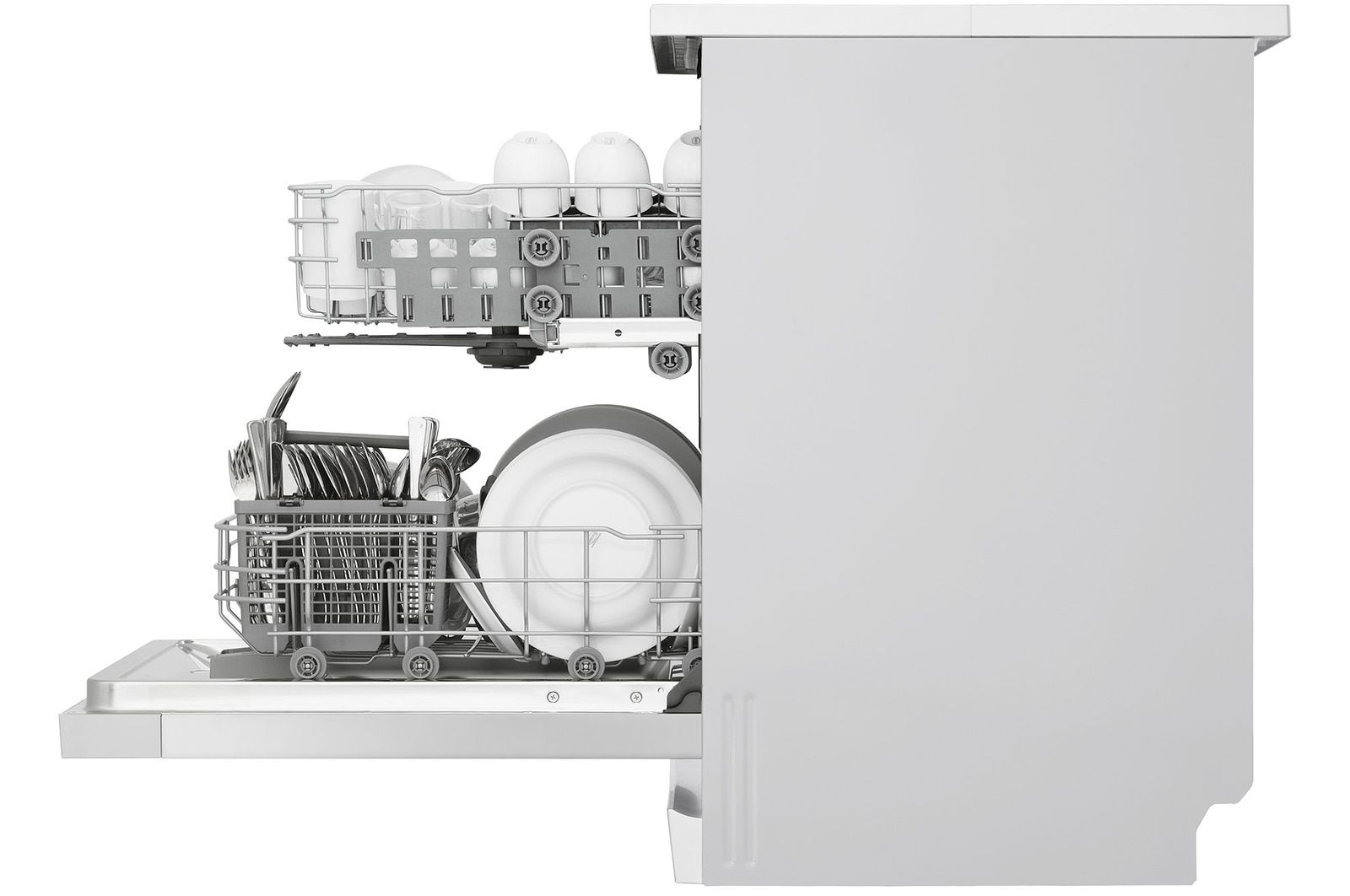 LG Máquina de lavar loiça LG DF142FW, QuadWash™, 2 cestos com 1 regulável, eficiência energética D, DF142FW