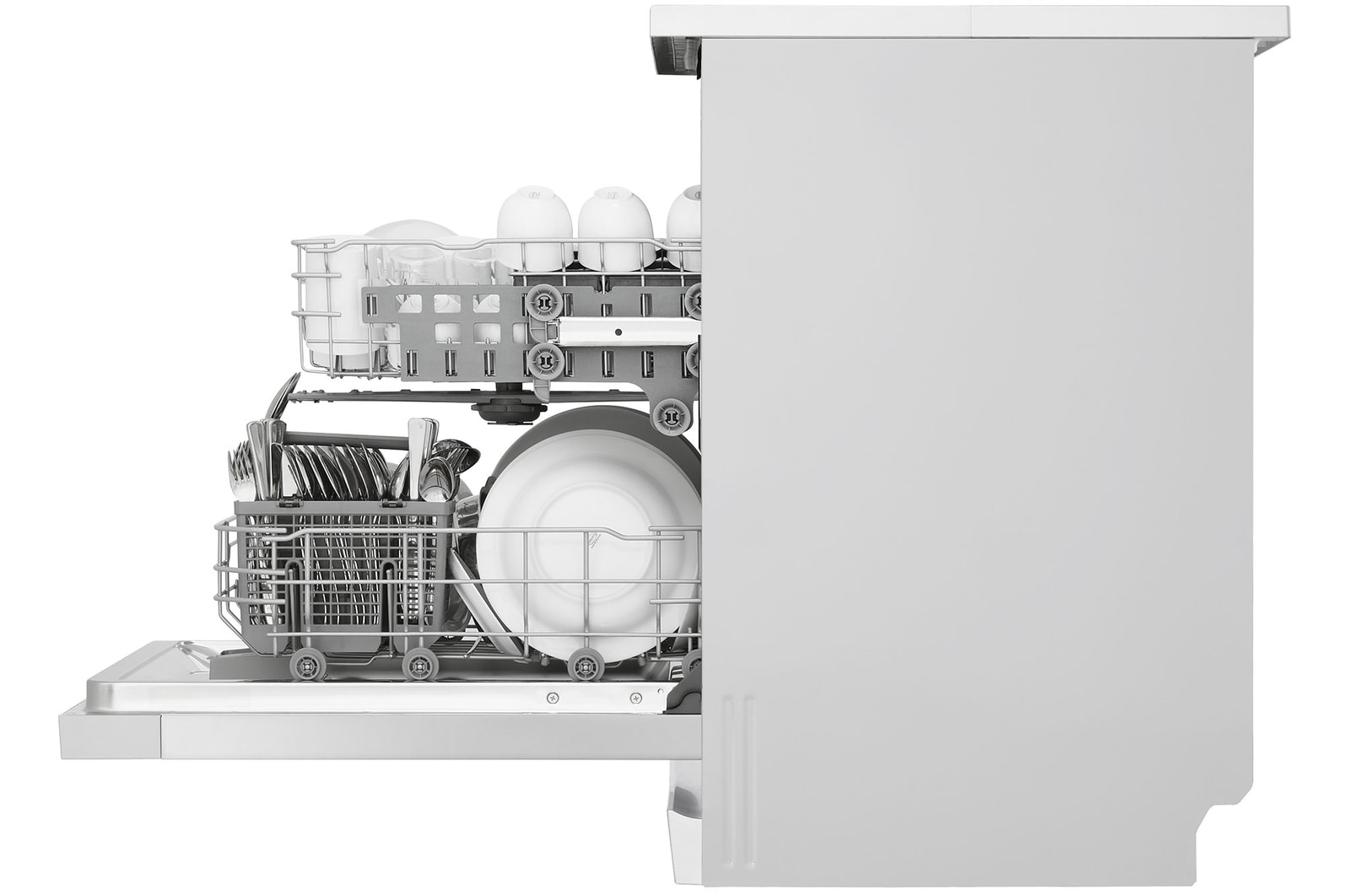 LG Máquina de lavar loiça LG DF142FW, QuadWash™, 2 cestos com 1 regulável, eficiência energética D, DF142FW