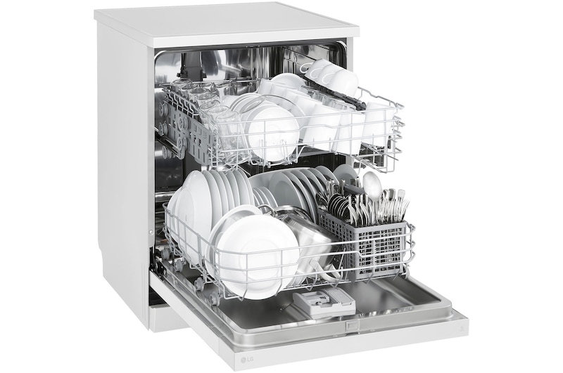 LG Máquina de lavar loiça LG DF142FW, QuadWash™, 2 cestos com 1 regulável, eficiência energética D, DF142FW