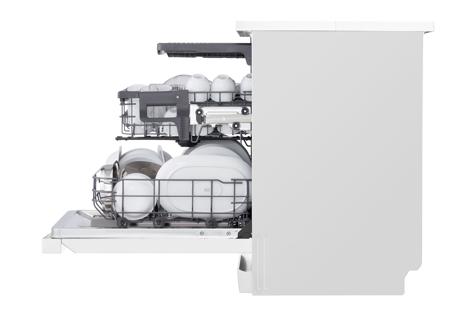 Side view with dishes