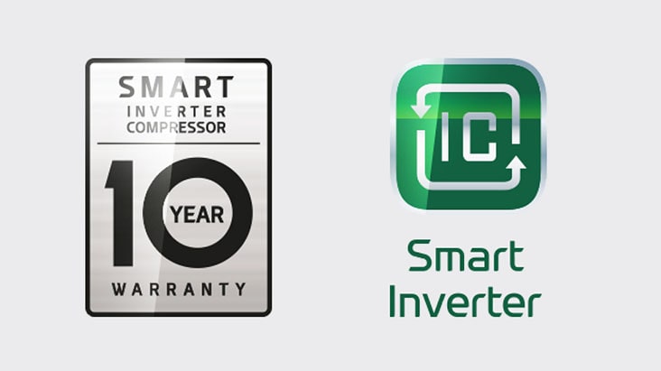 Imagens dos logo da garantia e smart inverter