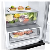 drawer view with food stored