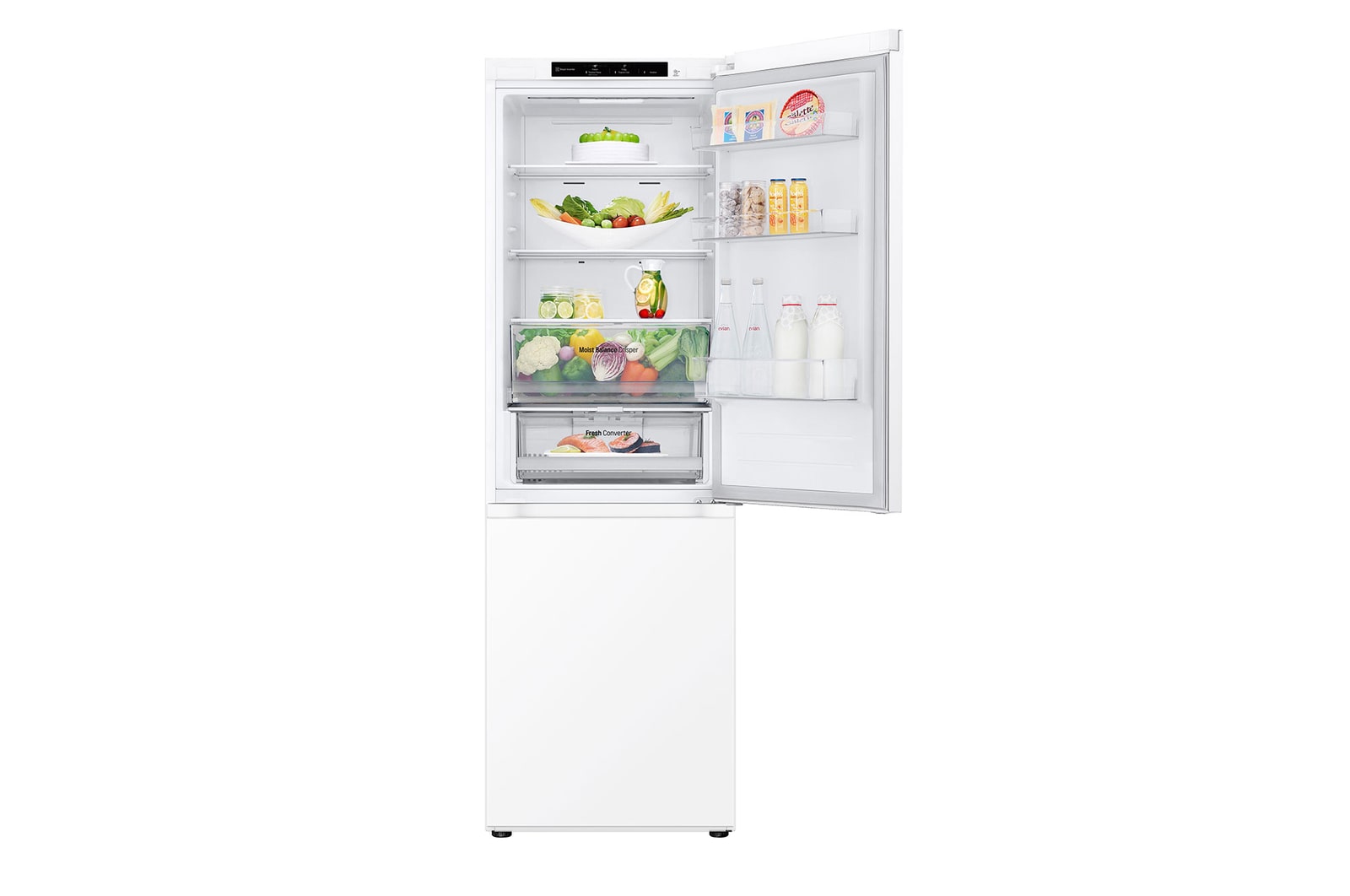 top door open with food stored