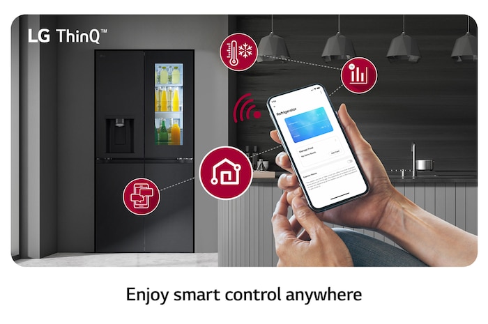 LG Lodówka side by side multidoor LG | 635 L | Klasa E | Ciemny grafit | ThinQ(tm) | DoorCooling+™| GMG860EPBE, GMG860EPBE