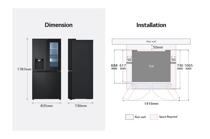 LG Lodówka side by side multidoor LG | 635 L | Klasa E | Ciemny grafit | ThinQ(tm) | DoorCooling+™| GMG860EPBE, GMG860EPBE