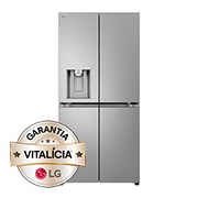 Vista frontal de Frigorífico Americano de 4 Portas | 508l | Eficiência Energética E | LinearCooling™ | DoorCooling™ | UVnano™ | ThinQ™ GML861PYPE