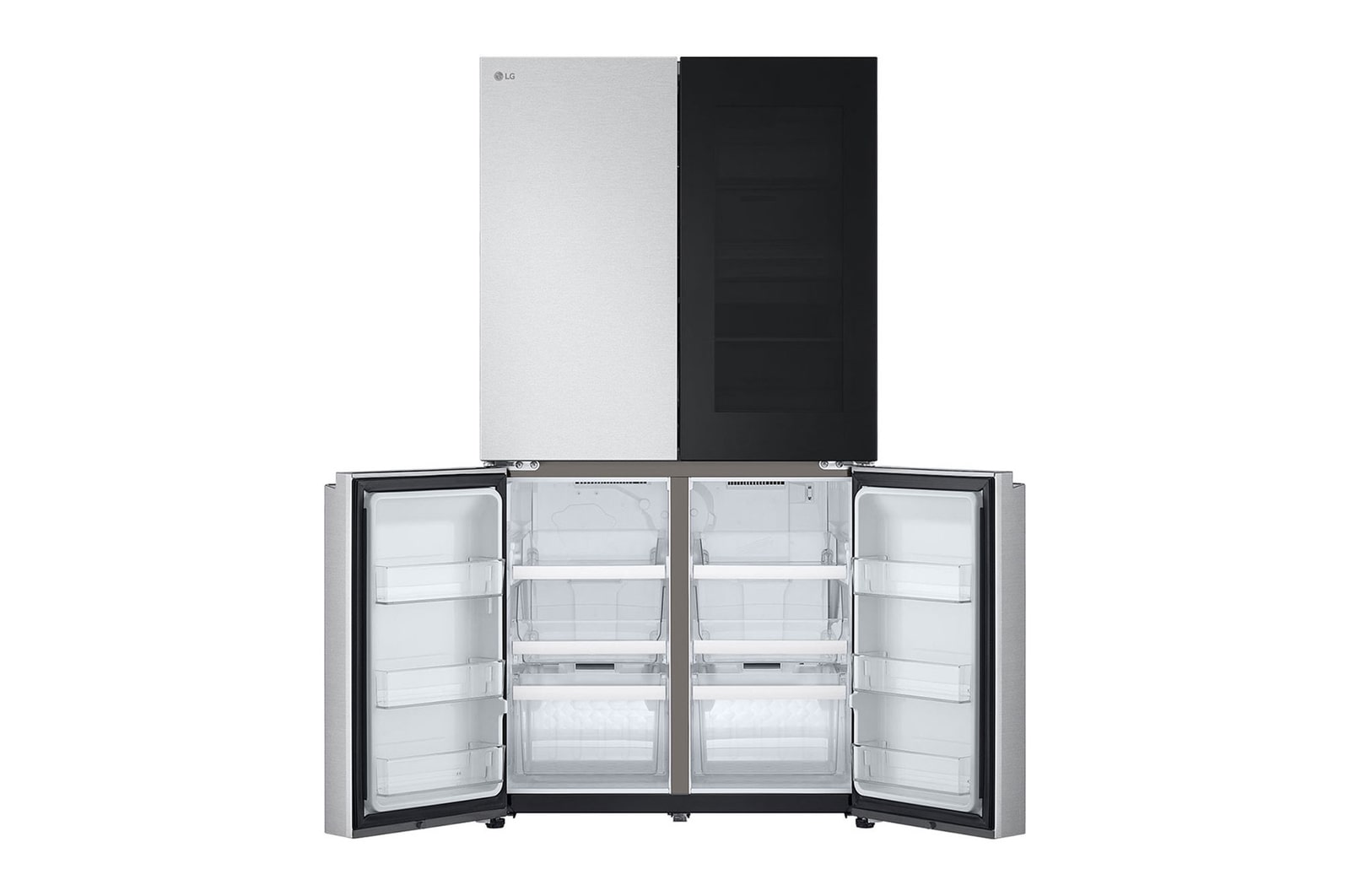 LG Frigorífico Americano de 4 Portas LG inox 666l com Eficiência Energética E, InstaView™ e Compressor Inverter Linear™, GMV960MBDE