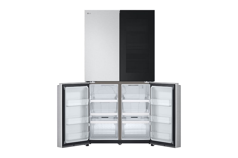 LG Frigorífico Americano de 4 Portas LG inox 666l com Eficiência Energética E, InstaView™ e Compressor Inverter Linear™, GMV960MBDE
