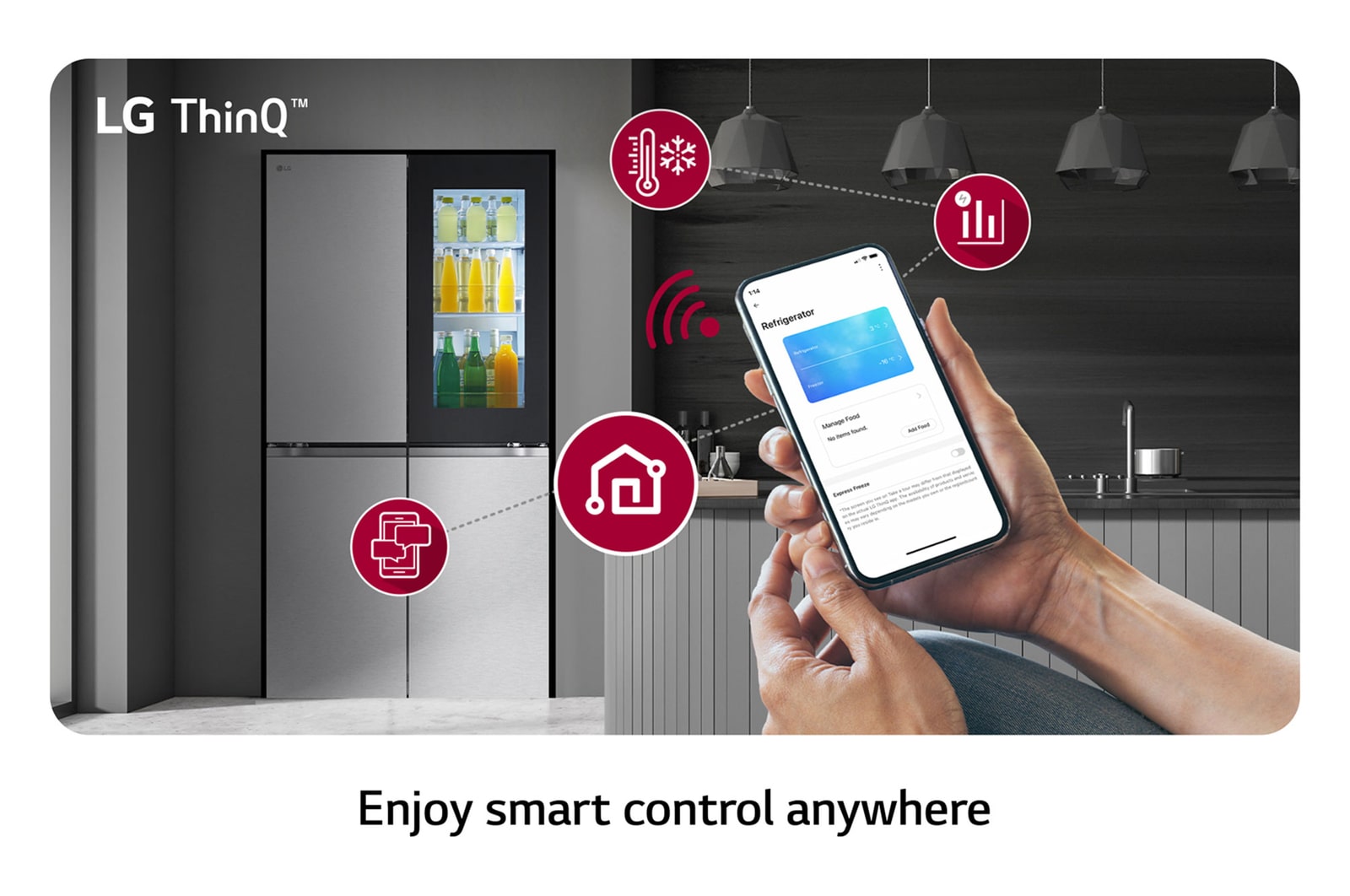 LG Frigorífico Americano de 4 Portas LG inox 666l com Eficiência Energética E, InstaView™ e Compressor Inverter Linear™, GMV960MBDE