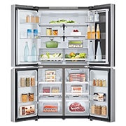 LG Frigorífico Americano de 4 Portas LG inox 666l com Eficiência Energética E, InstaView™ e Compressor Inverter Linear™, GMV960MBDE