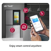 LG Frigorífico Americano de 4 Portas LG inox 666l com Eficiência Energética E, InstaView™ e Compressor Inverter Linear™, GMV960MBDE