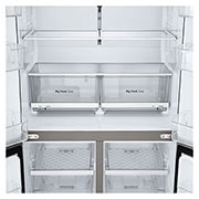 LG Frigorífico Americano de 4 Portas LG inox 666l com Eficiência Energética E, InstaView™ e Compressor Inverter Linear™, GMV960MBDE
