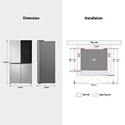 LG Frigorífico Americano de 4 Portas LG inox 666l com Eficiência Energética E, InstaView™ e Compressor Inverter Linear™, GMV960MBDE