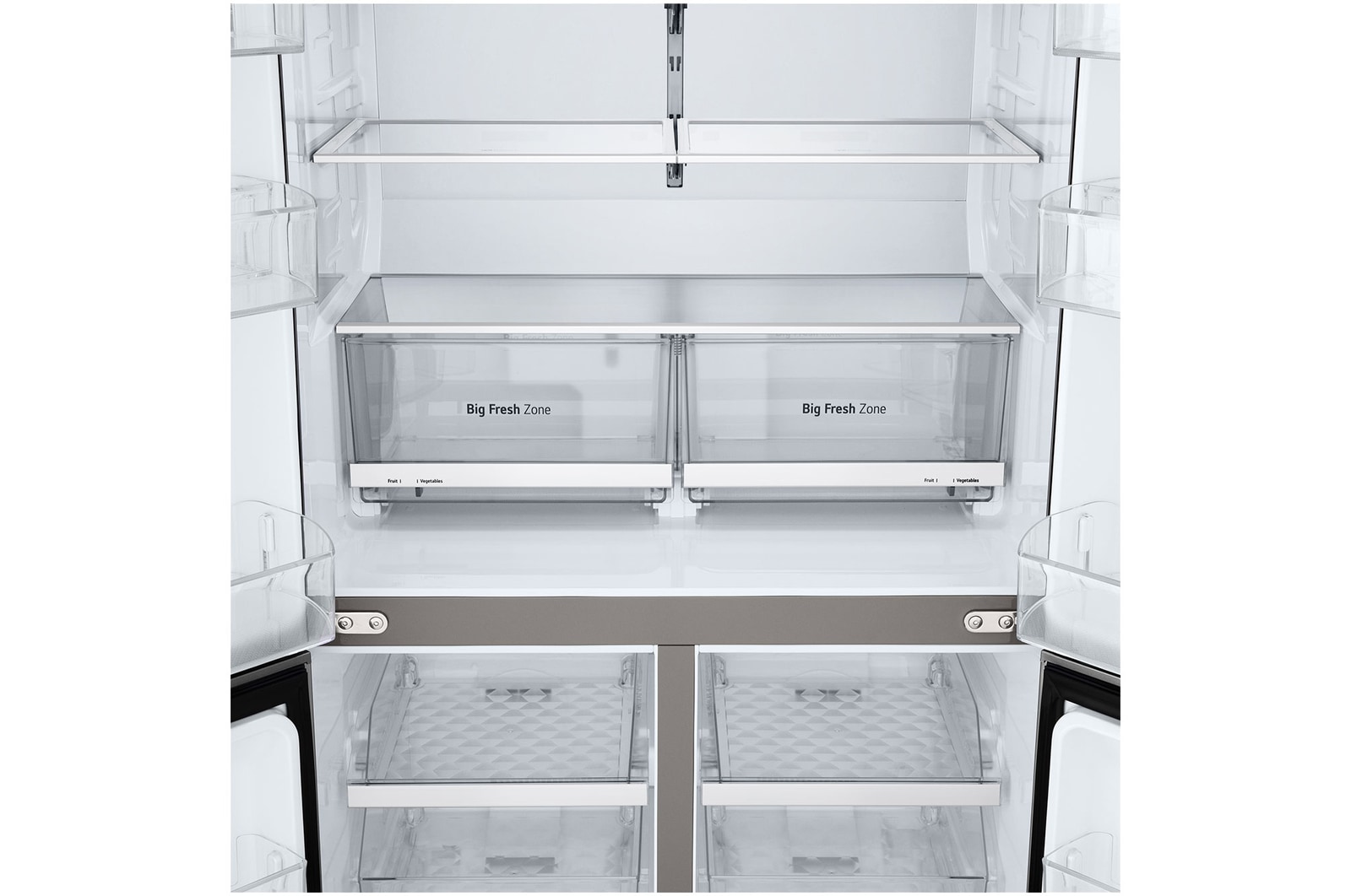 LG Frigorífico Americano de 4 Portas LG inox 666l com Eficiência Energética E, InstaView™ e Compressor Inverter Linear™, GMV960MBDE