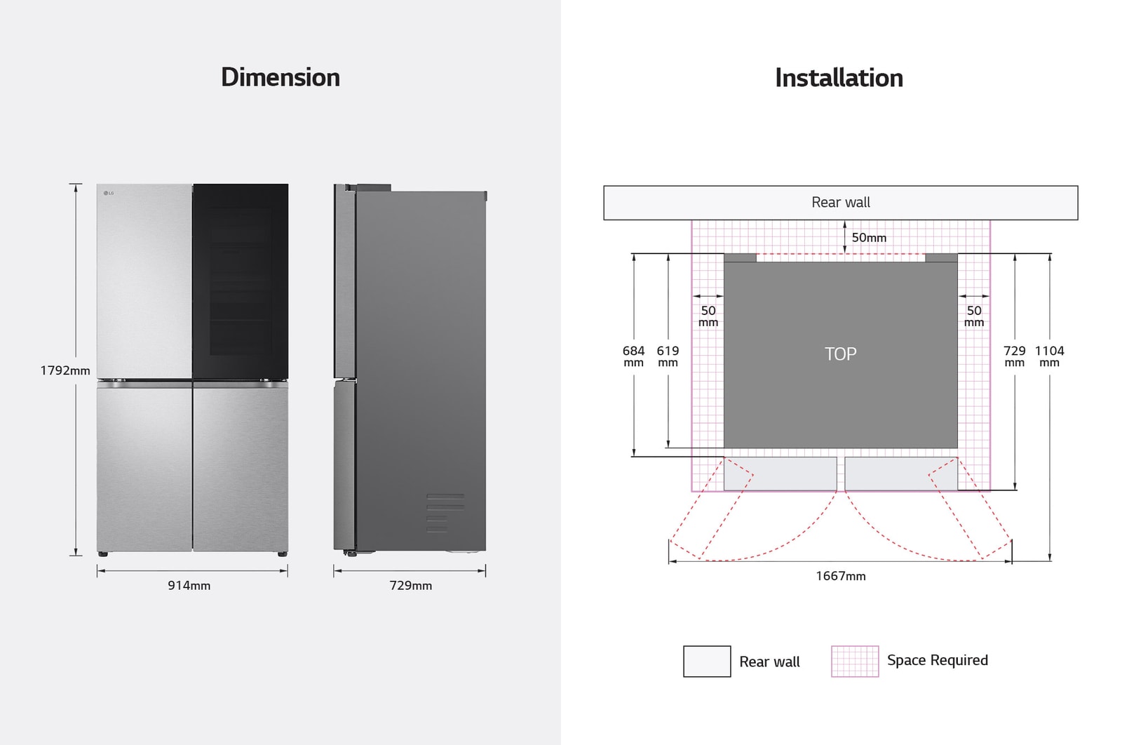 LG Frigorífico Americano de 4 Portas LG inox 666l com Eficiência Energética E, InstaView™ e Compressor Inverter Linear™, GMV960MBDE