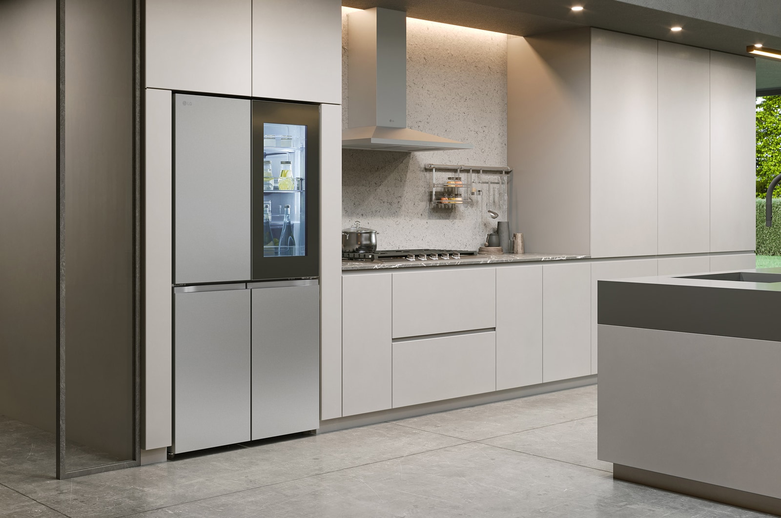 LG Frigorífico Americano de 4 Portas LG inox 666l com Eficiência Energética E, InstaView™ e Compressor Inverter Linear™, GMV960MBDE