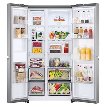 LG Frigorífico Americano LG prime silver com 664l, eficiência energética E e Smart Inverter™, GSBC40PYPE